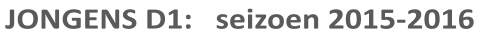 JONGENS D1:   seizoen 2015-2016